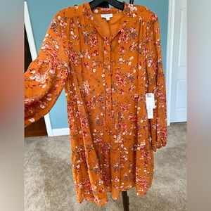 NWT fall midi floral dress long sleeve